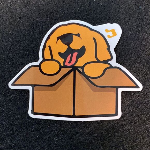 🎉10/$10 Stickers - Adorable Puppy Dog in a Box Sticker - Picture 2 of 2